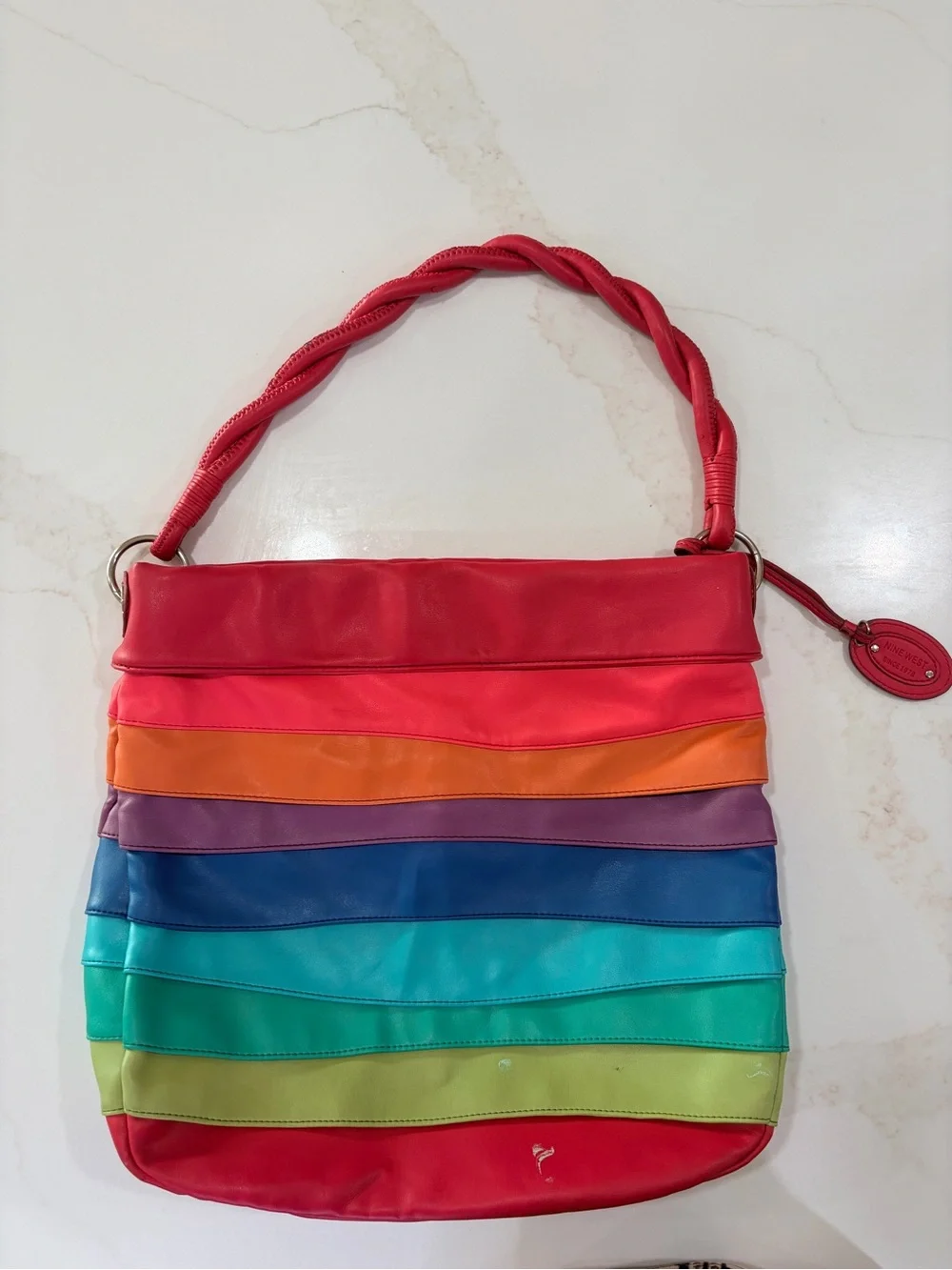 Nine West Vibrant Rainbow Colorblock Hobo Bag